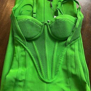 Fashion Nova Green Corset Dress